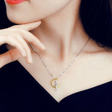 Load image into Gallery viewer, Moon Cat Charm Necklace