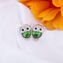 Load image into Gallery viewer, Crystal Owl Earrings