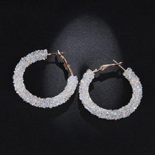 Load image into Gallery viewer, Crystal Hoop Earrings