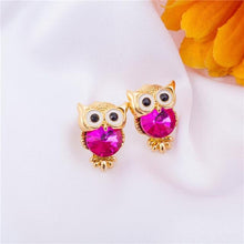 Load image into Gallery viewer, Crystal Owl Earrings