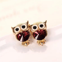Load image into Gallery viewer, Crystal Owl Earrings