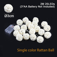 Load image into Gallery viewer, Rattan Ball String Lights