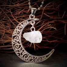 Load image into Gallery viewer, Vintage Crystal Moon Necklace
