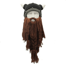 Load image into Gallery viewer, Knitted Viking Beard Beanie
